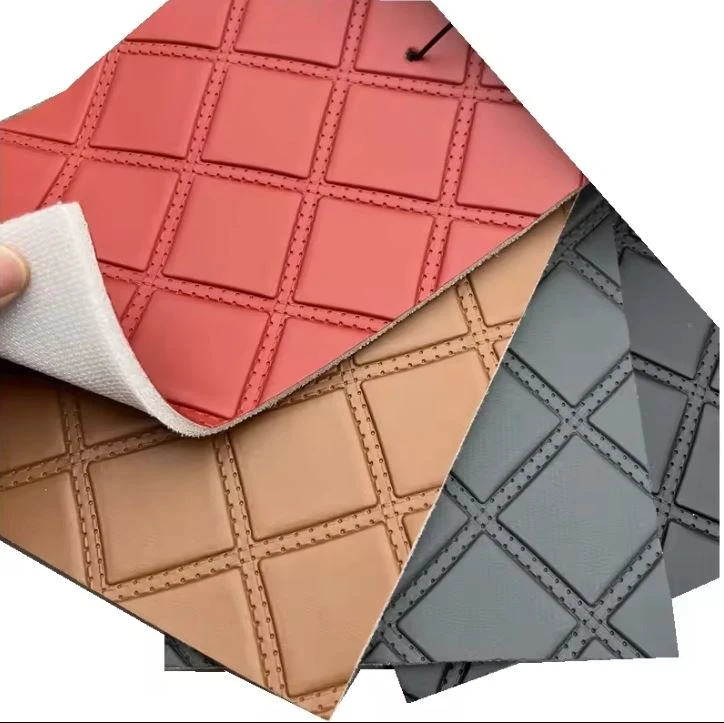 PNew Arrival Pvc Rexine Δέρμα με αφρό για ταπετσαρίες αυτοκινήτου, ψεύτικο δέρμα με ανάγλυφο διαμάντι για πατάκια αυτοκινήτου και πορτμπαγκάζ αυτοκινήτου