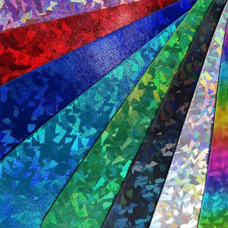 Waterproof Metallic Space PU Nonwoven Leather With Sweet Circle Design For Bags, Shoes & Football high quality